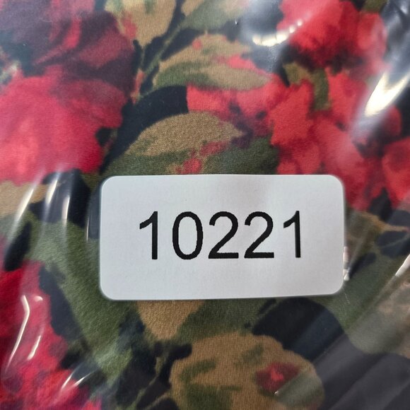 Womens French Atmosphere Black & Red Floral Print Dress Long Sleeve Polyester XL - Picture 7 of 7